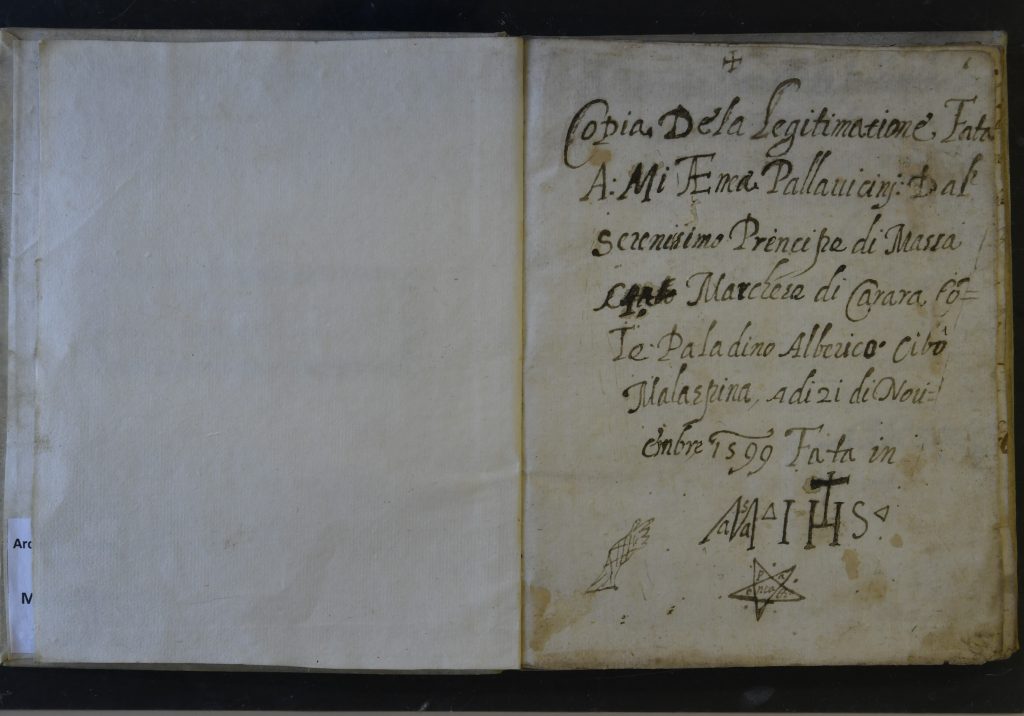 Legittimazione di Francesco Pallavicino fatta da Alberico I Principe di Massa nel 1559