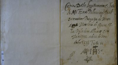 Legittimazione di Francesco Pallavicino fatta da Alberico I Principe di Massa nel  1559