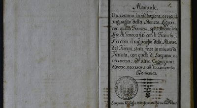 Manuale che contiene la riduzione ossia il ragguaglio della moneta ligure con  quella francese